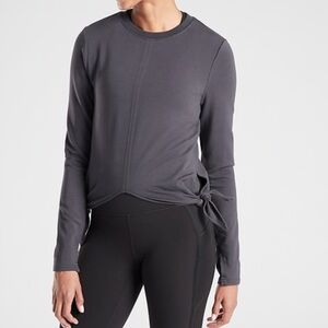 Athleta Charcoal Long Sleeve Top with tie sides